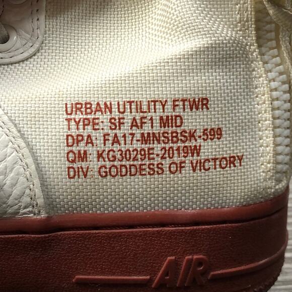 2017 NIKE AIR FORCE 1 SF AF1 917753-100 Men's Sneakers -  White - Size 8 - Picture 6 of 11